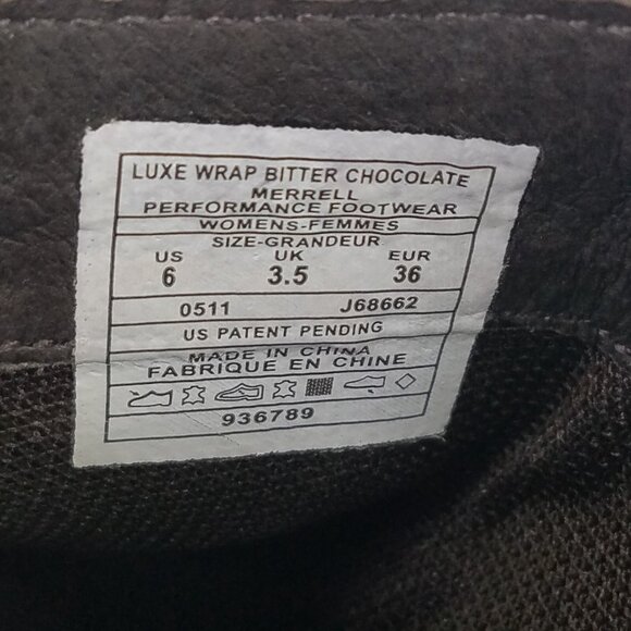 Merrell Luxe Wrap Mule Women's 6 Brown Suede Leather Clog Metal Rivets Cone Heel - Picture 13 of 16